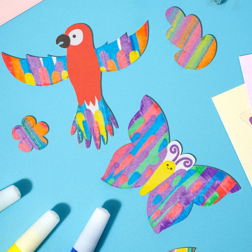 Kids Rainbow Scratch Art Kit with Squeeze Pens & Reveal Cards for Creative Screen-Free Play | Thomler