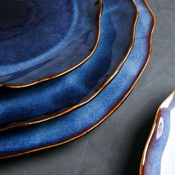 Dinnerware Set Bone China 10.5 in Unique Color Handcrafted Plates for Dining Entertaining Tableware Collection | Thomler