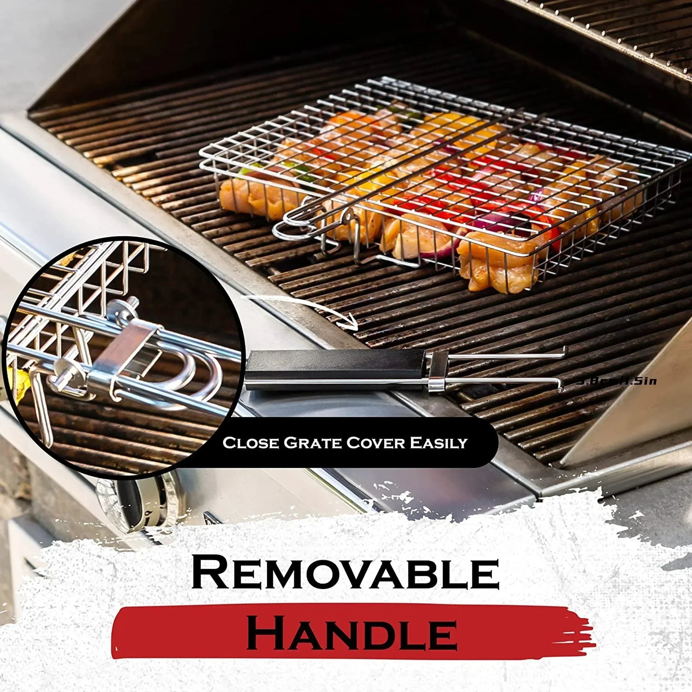 Folding Grill Basket with Non-Stick Coating for Vegetables, Fish & Steak – Heat-Resistant Stainless Steel BBQ Grilling Accessory for | Thomler