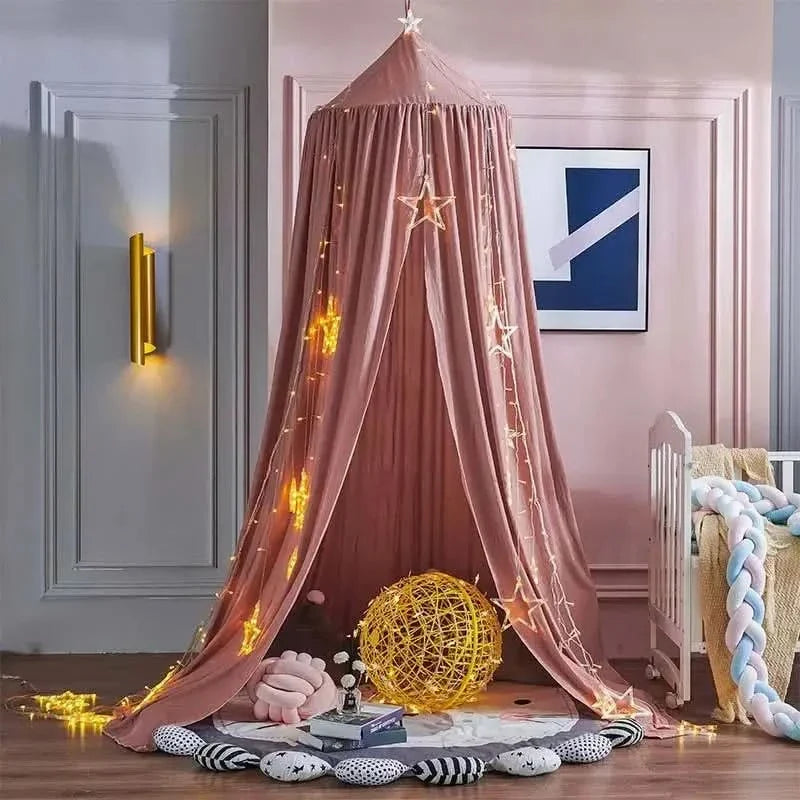 Sheer Fabric Play Tent Canopy for Girls' Bedroom & Reading Nook – Ceiling-Mounted Playhouse Drape | Thomler