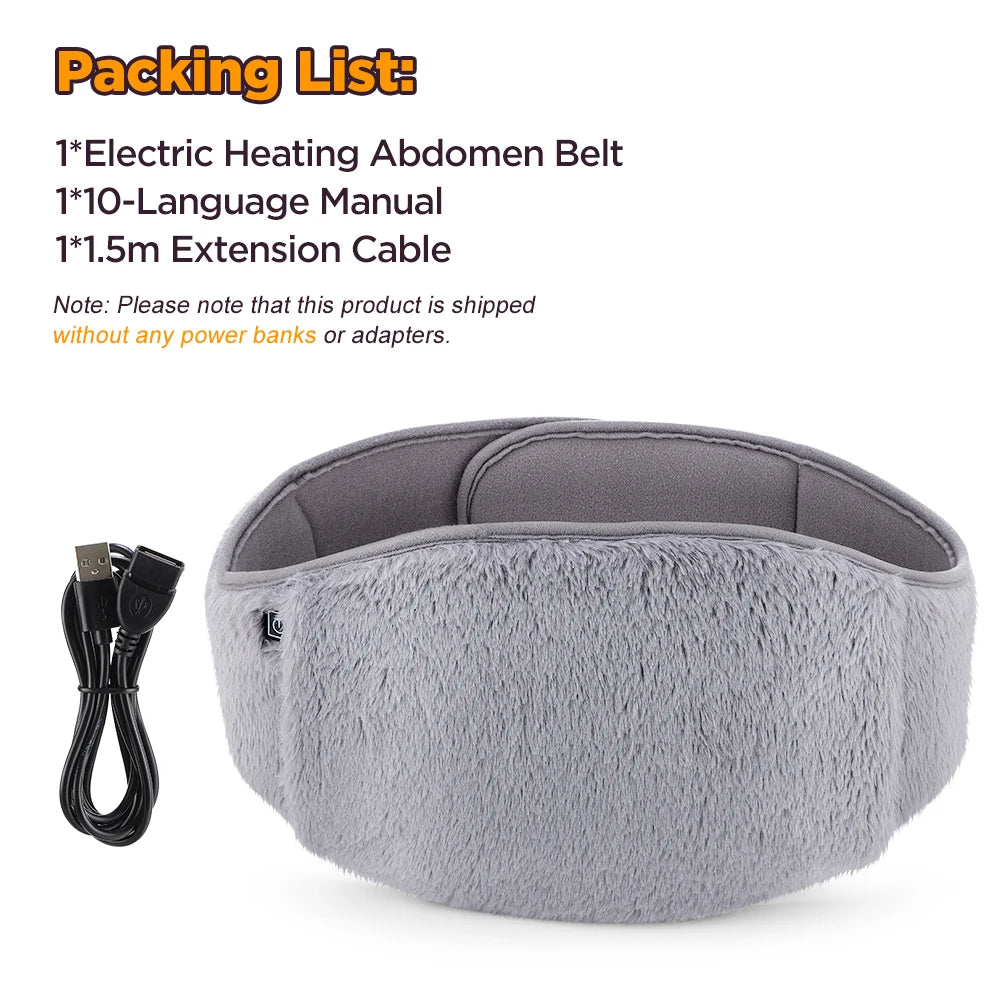 USB Heated Waist Belt with Hand Warmer Pocket – 3 Temperature Settings for Abdominal Comfort, Menstrual Relief & Cold Weather – Adjustable | Thomler