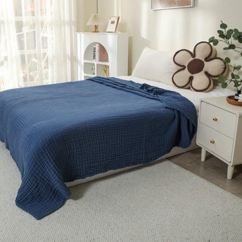 Six-Layer Pure Cotton Muslin Throw Blanket for Bed & Couch – Year-Round Comfort for Sensitive Skin | Thomler