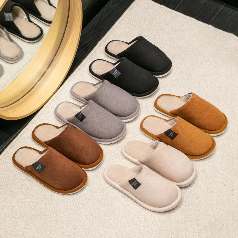 Men's Suede Indoor Slippers – Quiet Cushioned House Shoes with EVA Sole, Lightweight Anti-Slip for Fall & Winter | Thomler