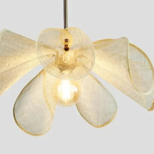 Art Deco Linen Drum Pendant Ceiling Light – Brass Hardware & Adjustable Cord for Dining Room, Living Room & Bedroom | Thomler