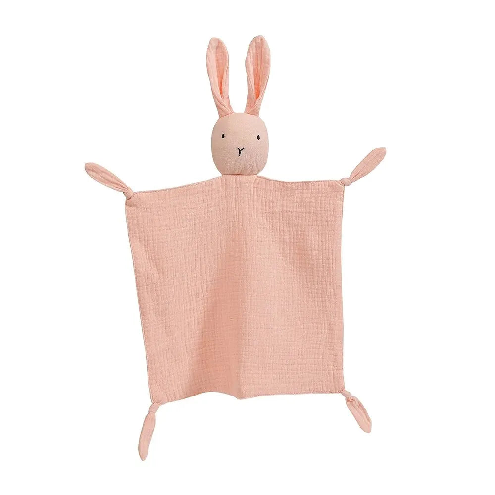 Infant Security Blanket with Stuffed Animal Head – Soft Cotton Muslin Lovey for Newborns & Toddlers – Soothing Sleep Companion Toy | Thomler