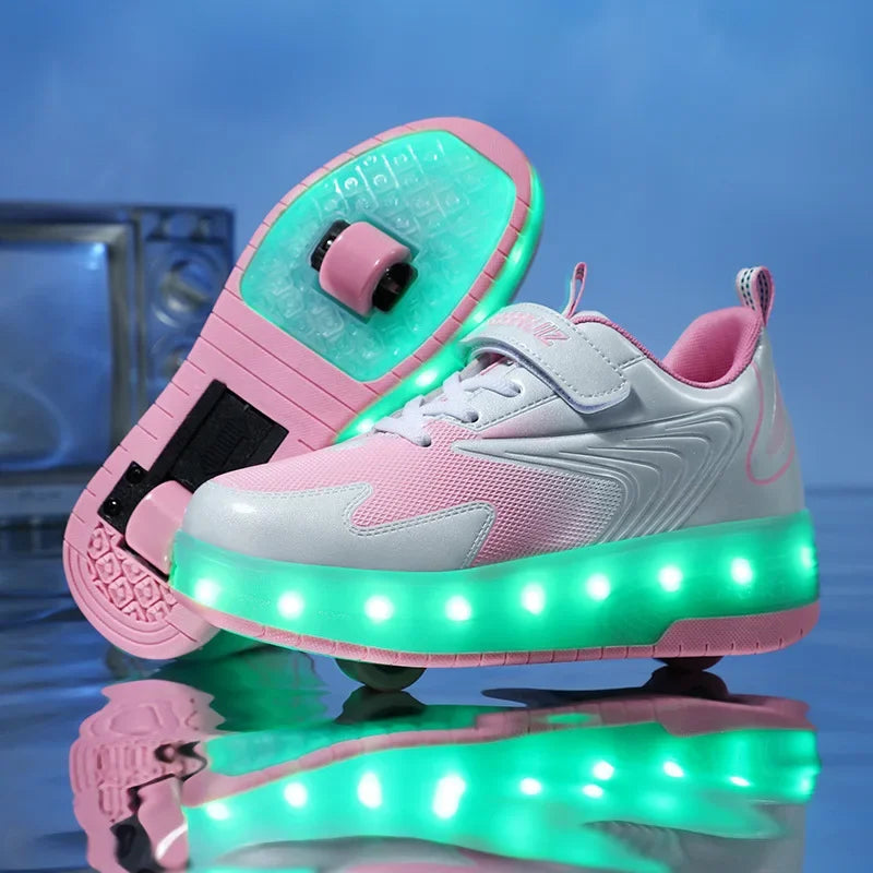 Light-Up Roller Sneakers for Kids – Illuminated Wheels with LED Lights for Boys & Girls – Skate Shoes with Retractable Wheels | Thomler
