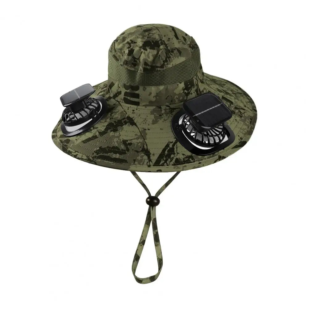 Solar-Powered Fan Hat with Wide Brim for Hiking, Fishing & Outdoor Adventures | Thomler