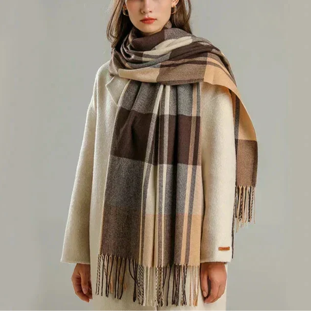 Plaid Square Scarf for Women – Soft Fabric Winter Wrap 35 x 35 Inches Neck Accessory for Cold Weather & Layering Outfits | Thomler