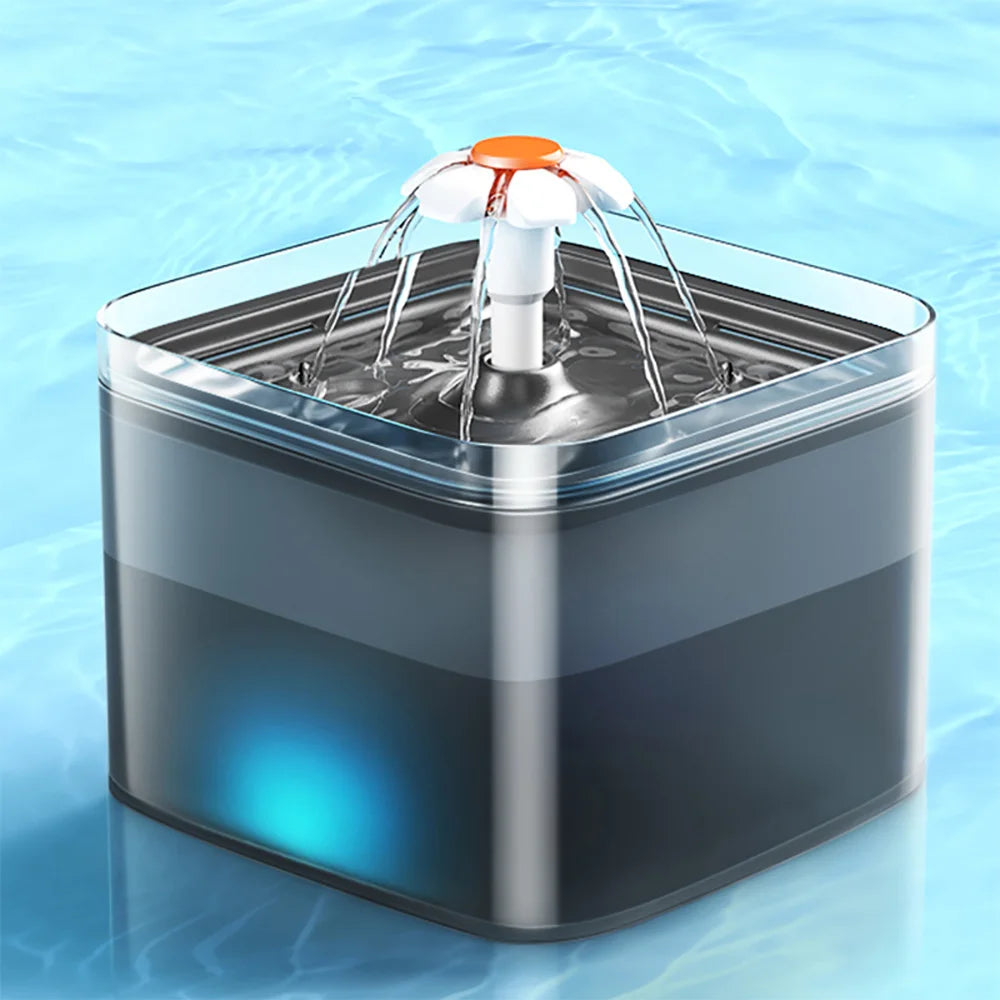2L Automatische katten- en hondenwaterfontein met LED-verlichting USB-waterdispenser voor huisdieren met recirculatiefiltring voor huisdierenvoeder