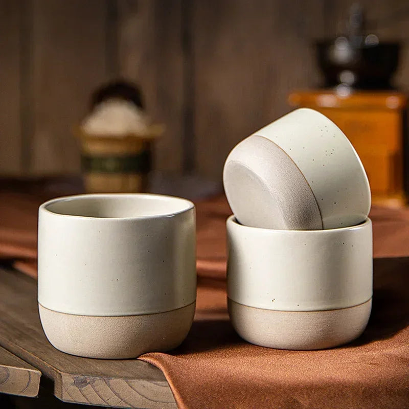 Coffee Mug Ceramic Earthenware 230 ml Beige Wabi Sabi Tea Espresso Cup Minimalist Japanese Drinkware | Thomler