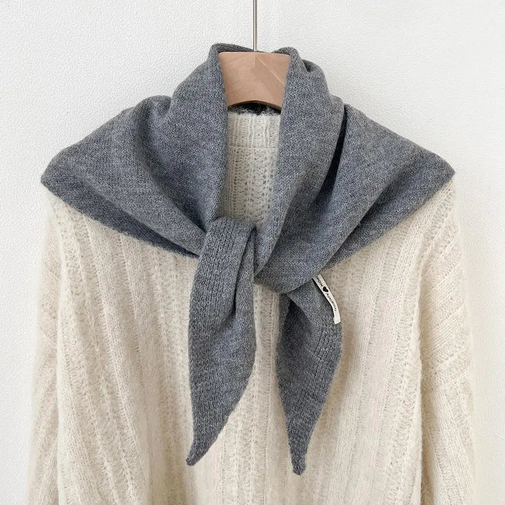 Cozy Wool-Blend Triangle Shawl Wrap for Women – Soft Knit Neck & Shoulder Warmer for Fall Winter | Thomler
