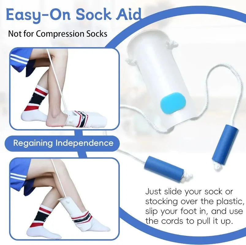 Easy-Pull Sock Helper Tool for Seniors – No Bending Required, Arthritis-Friendly Dressing Aid | Thomler