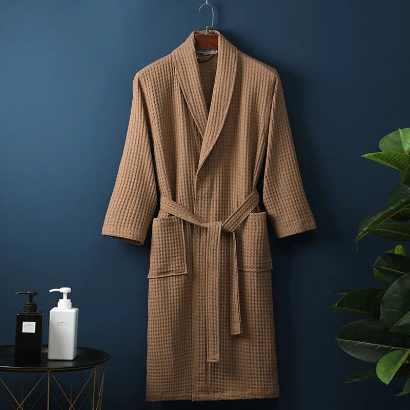 Soft Cotton Bathrobe for Women & Men – Cozy Lounge Robe After Shower Spa Hotel Home – Breathable Comfort Fit Loungewear | Thomler
