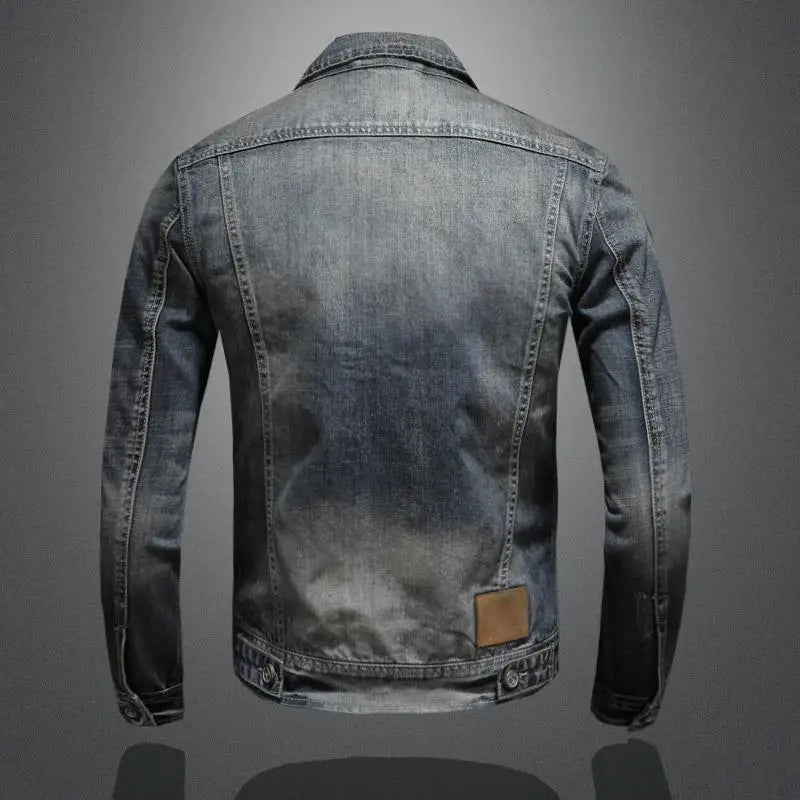 Classic Denim Jacket Vintage Style Gray Button-Front Outerwear Comfortable Everyday Casual Wear Retro Look Fall Spring Coat for Women & Men | Thomler