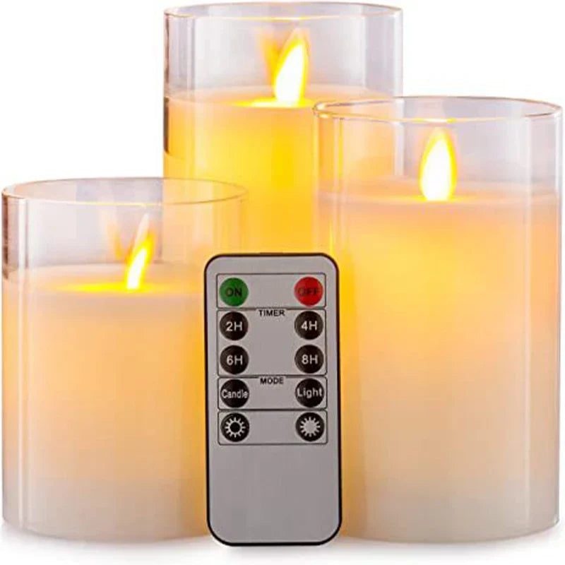 Flameless Candle Polypropylene 4–6 in Remote Control LED Decorative Home Ambiance Set | Thomler