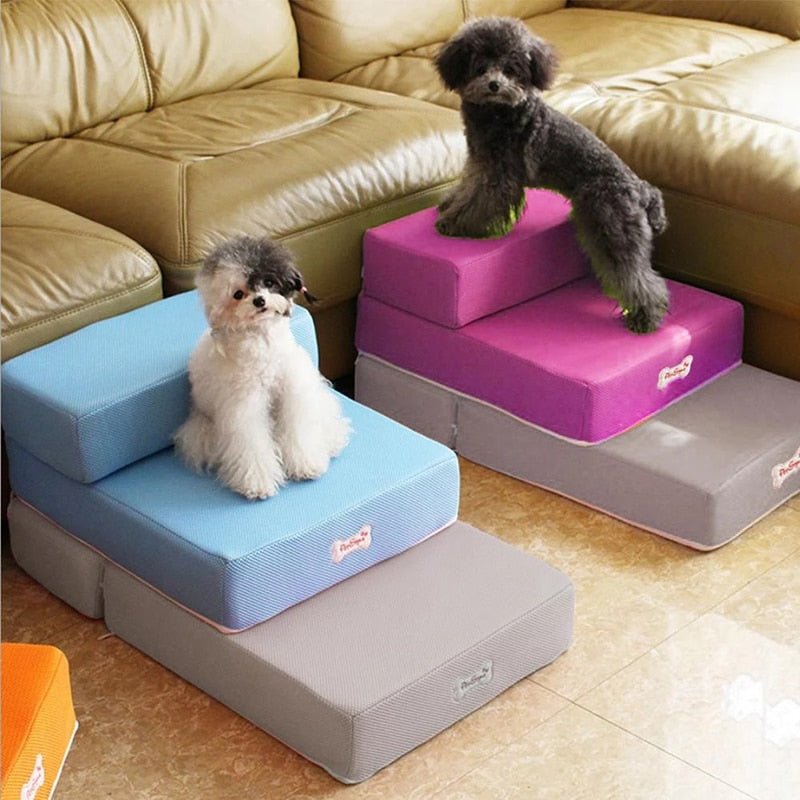 Pet Steps for Couch and Bed – 2-Tier Foam Ramp with Non-Slip Surface for Small Dogs and Cats | Thomler