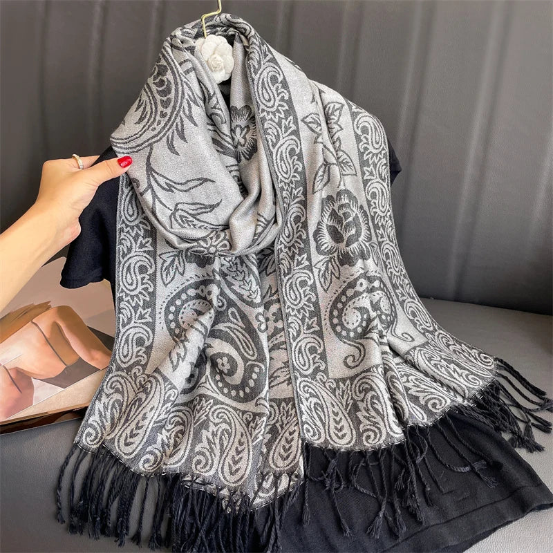 Soft Cotton-Blend Winter Wrap Scarf for Women – Lightweight Shawl for Fall & Cold Weather | Thomler
