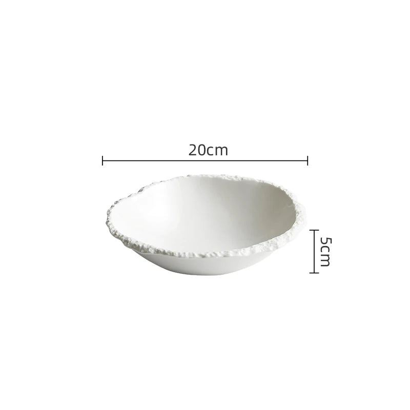 Serving Bowl Ceramic 9.8 in Rustic Dining Kitchen Salad Lunch Dinner Bowl | Thomler