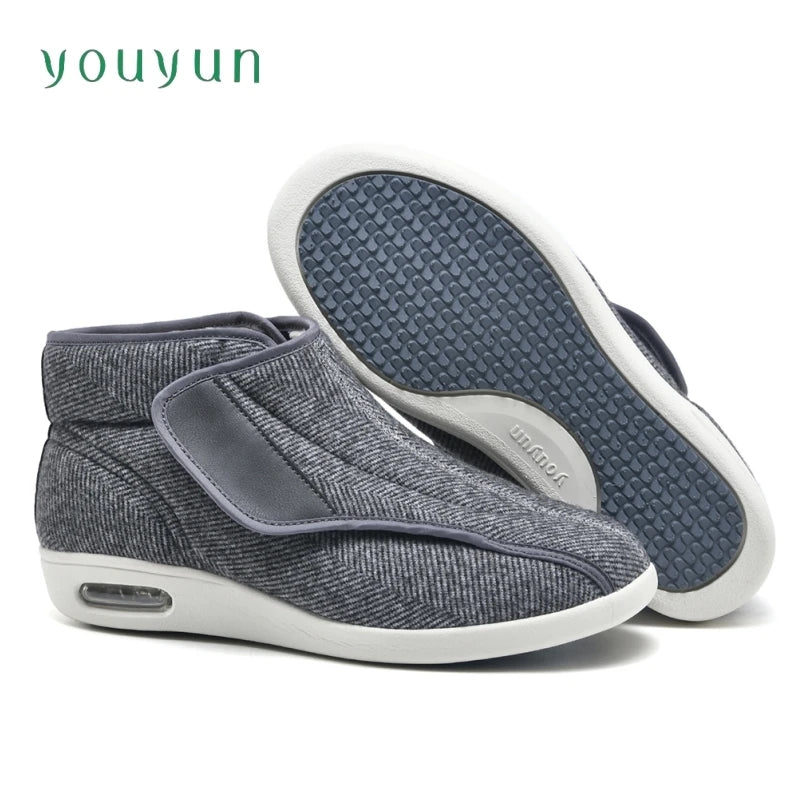 Extra Wide Adjustable Ankle Boots for Seniors – Plush Lined Non-Slip Winter Footwear for Swollen Feet & Diabetic Care | Thomler