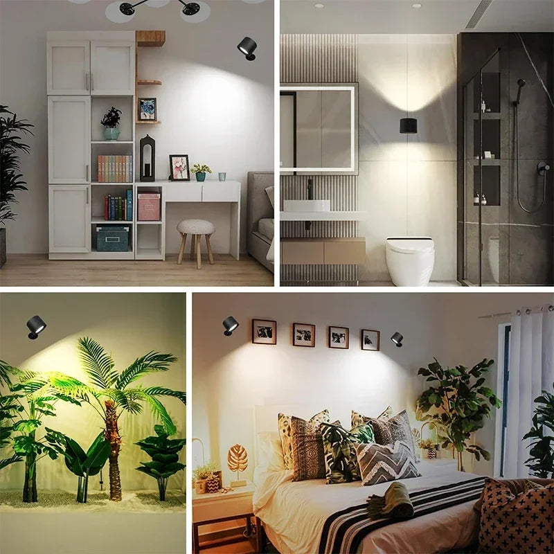 Rechargeable Touch Wall Sconce with Dual Swivel Heads & Remote – USB Powered Magnetic Reading Light for Bedroom | Thomler