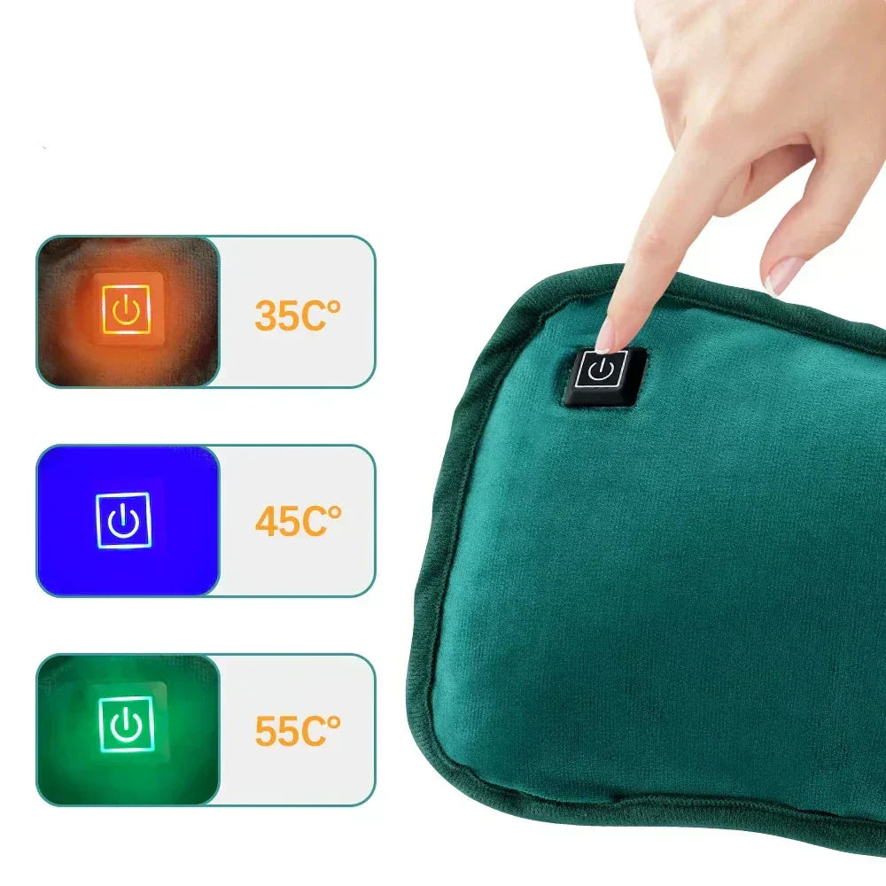 USB Rechargeable Heating Pad with 3 Temperature Settings for Cramps & Back Pain Relief | Graphene Hand Warmer Portable Heat Therapy for Peri | Thomler