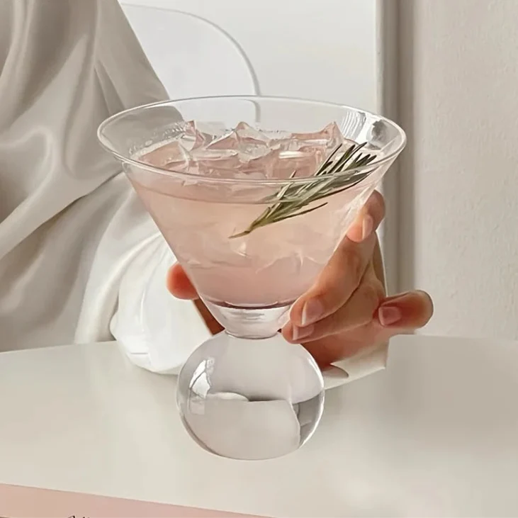 Martini Glass Crystal 4 in Elegant Cocktail Bar Drinking Glassware Refined Globe Design | Thomler