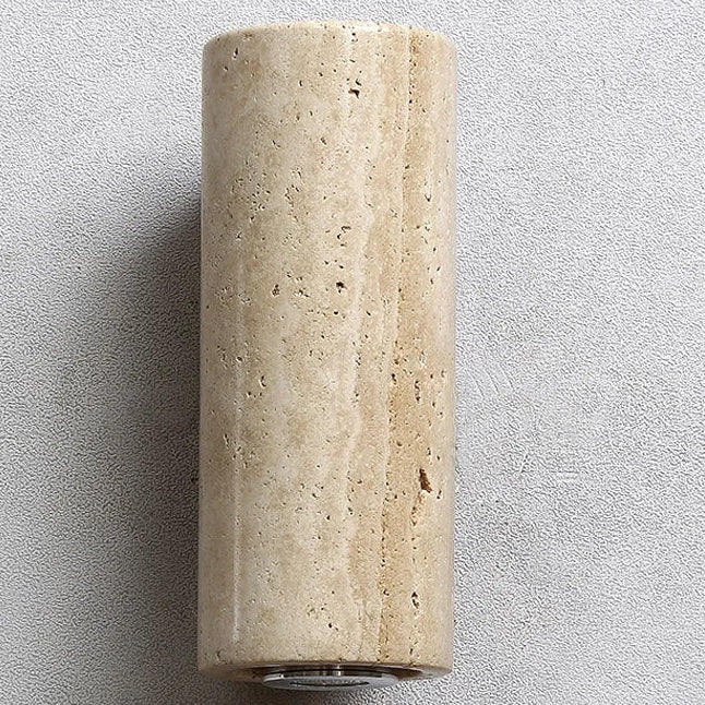 Natural Stone Sconce with Wooden Accent – Modern Wall Fixture for Bedrooms & Hallways | Thomler