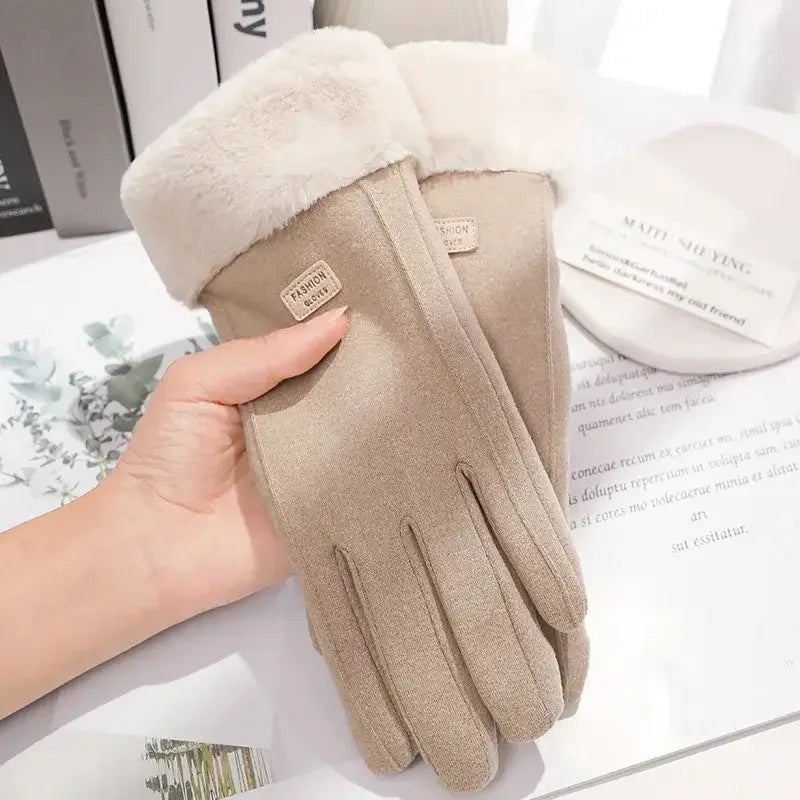 Touchscreen Winter Gloves for Women – Soft Suede Feel, Opera Length, Warm Cotton Lining | Thomler