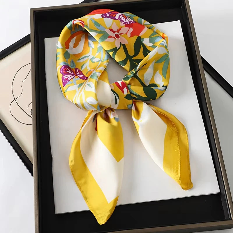 Silky Square Headwrap Scarf Versatile Neck Tie Headband Multi-Wear Hair Accessory for Women Fashion Bandana | Thomler