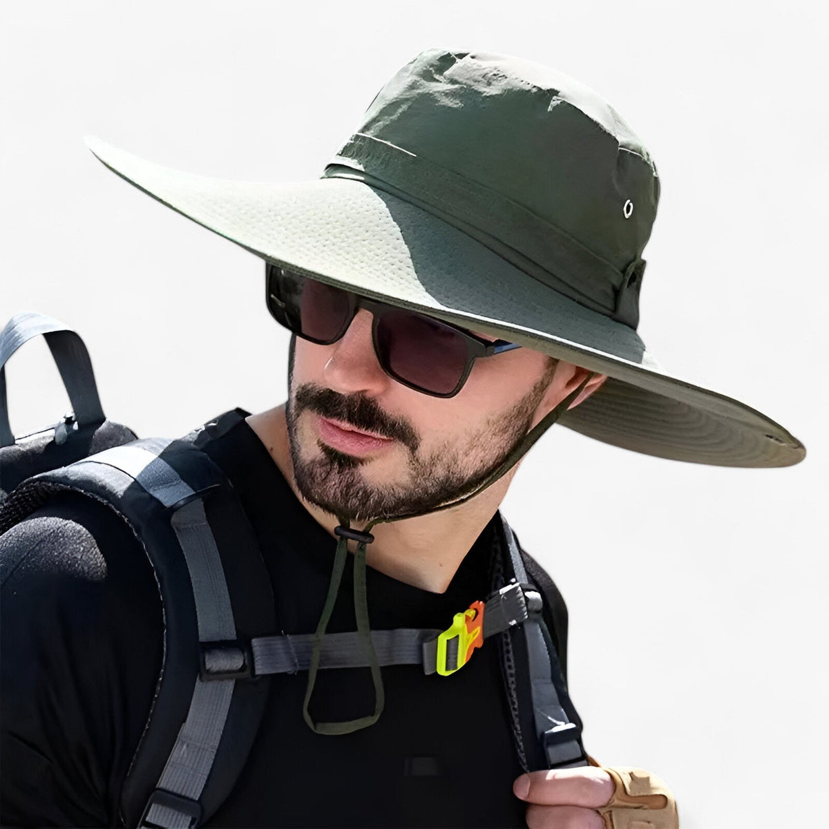 Wide-Brim Sun Hat with Mesh Ventilation & Adjustable Chin Strap for Men & Women – Lightweight Foldable Design for Hiking, Fishing, Beach & | Thomler