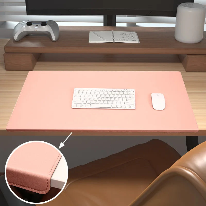 Ergonomic Desk Pad with Cushioned Wrist Rest and Elbow Support for Office, Gaming, and Home Workspace - Premium Vegan Leather Surface | Thomler
