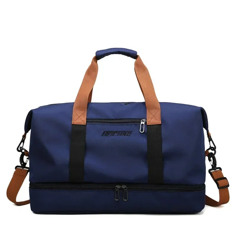 Women's Gym Duffel Bag with Shoe Compartment – Wet/Dry Separation Travel Bag, Shoulder & Crossbody Carry for Workout, Weekend Trips | Thomler
