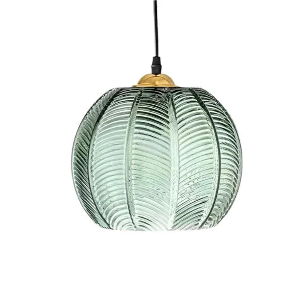 Pendant Light Glass Leaf Pattern E27 Green Dining Room Kitchen Island Hanging Ceiling Fixture Nordic Style | Thomler