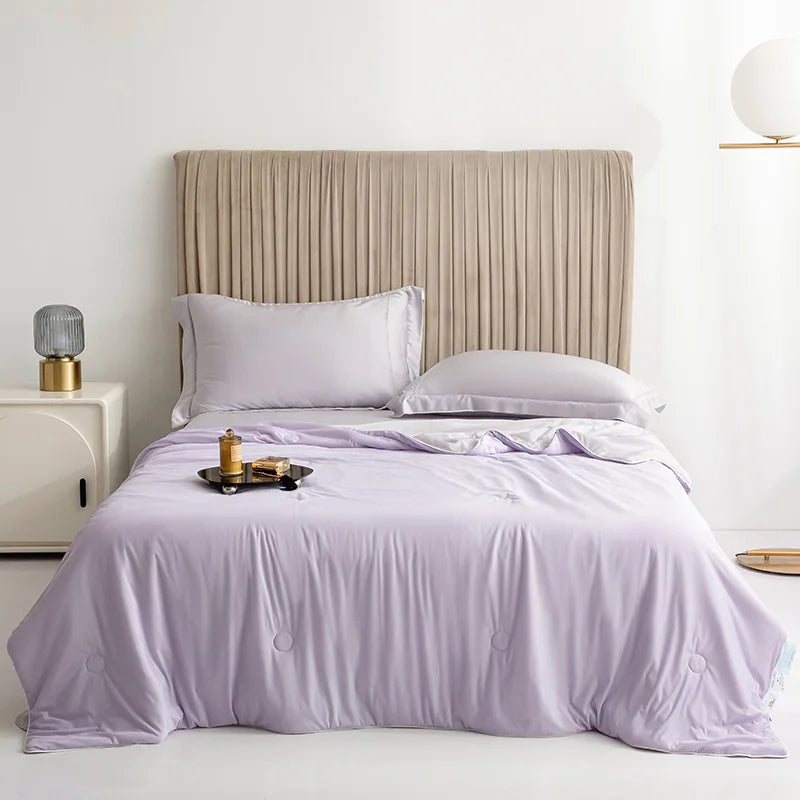 Cooling Blanket Ice Silk 150.0 x 200.0 cm Green Summer Bed Quilt Breathable Moisture Wicking Reversible Bedding | Thomler