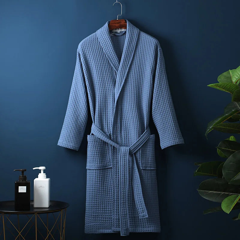Soft Cotton Bathrobe for Women & Men – Cozy Lounge Robe After Shower Spa Hotel Home – Breathable Comfort Fit Loungewear | Thomler