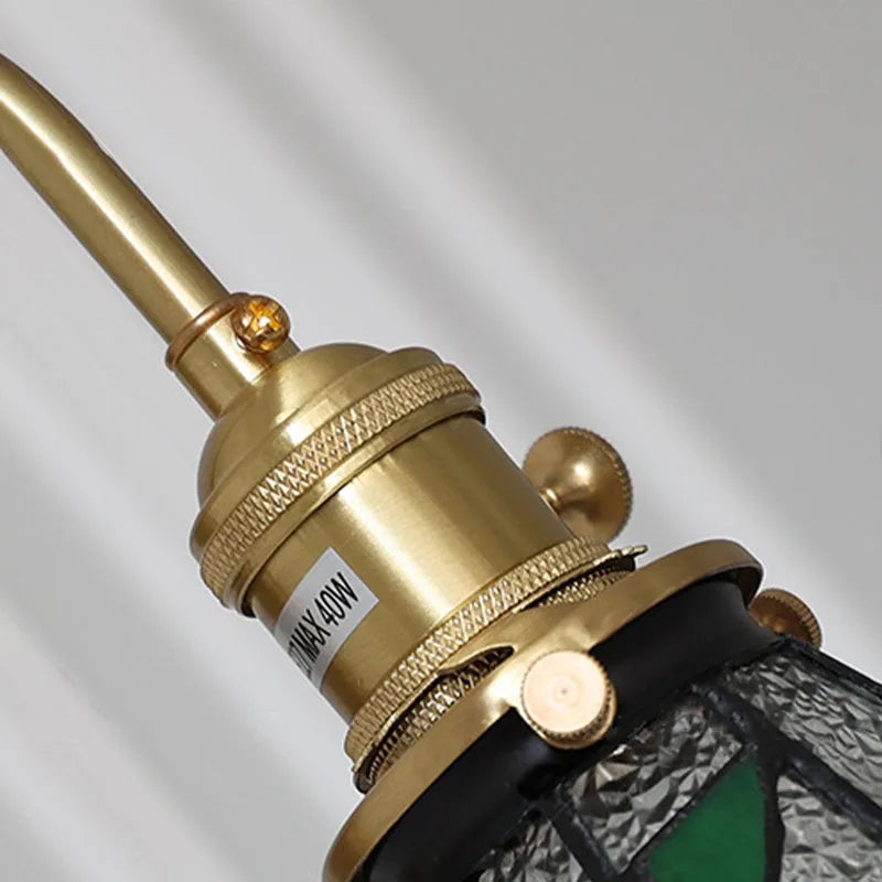 Wall Lamp Stained Glass E27 26.0 cm Green Bedroom Hallway Tiffany Style Vintage Lighting | Thomler