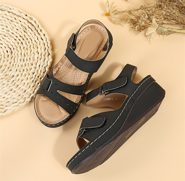 Women's Arch Support Sandals with Adjustable Hook & Loop Straps – Cushioned Footbed, Anti-Slip Sole for All-Day Comfort, Summer Walking | Thomler