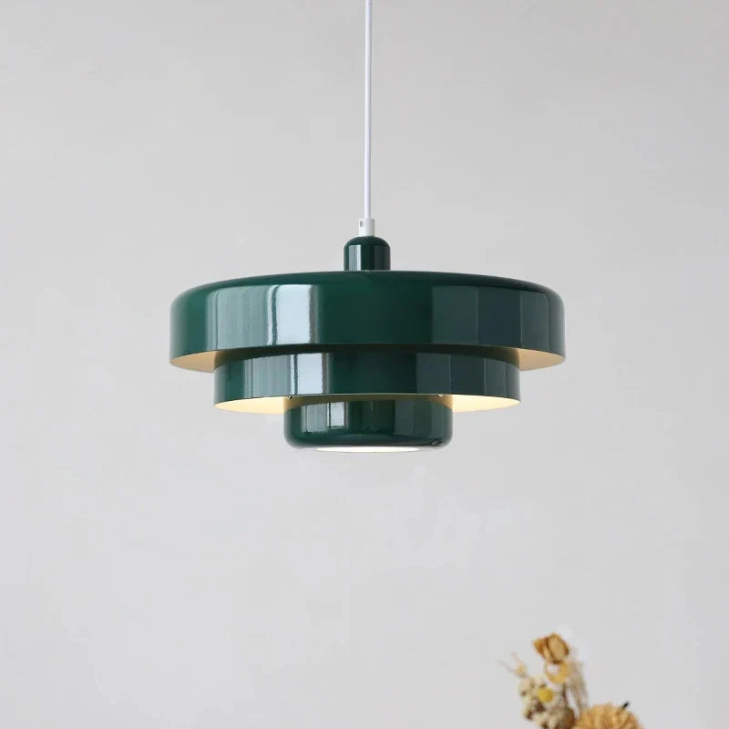 Mid-Century Dome Pendant Light Orange Green White 1-Bulb Hanging Fixture Kitchen Island Dining Room Living Room Modern Retro Ceiling Lamp | Thomler