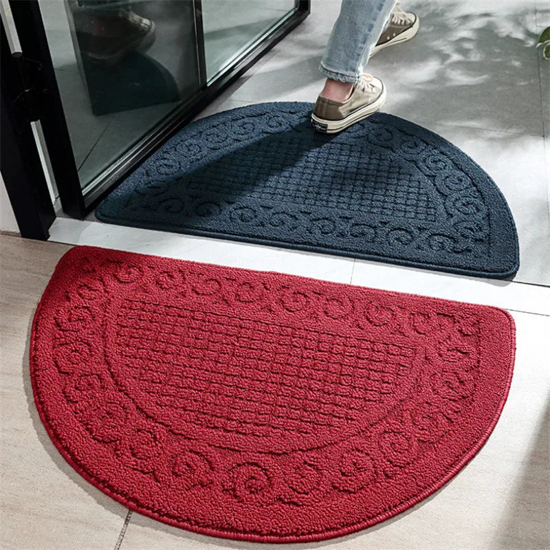 Semicircle Doormat Non-Slip Polyester Entry Mat for Front Door Kitchen Bathroom | Thomler