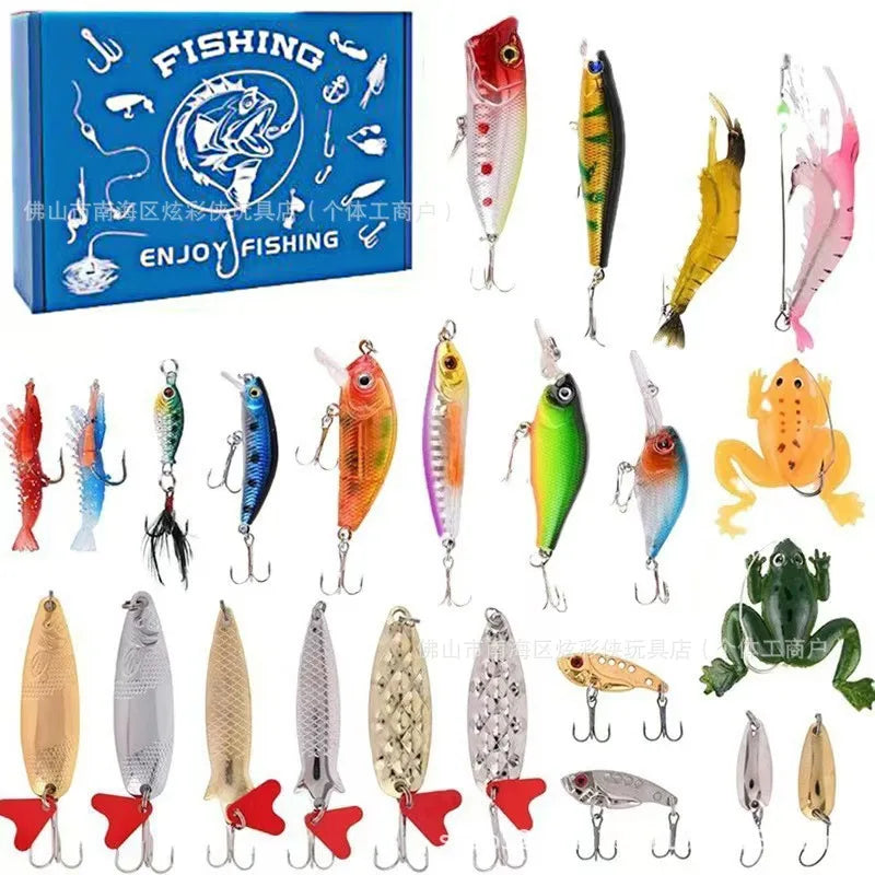 Fishing Lure Advent Calendar 24 Days – Tackle Gift Set for Bass & Trout Anglers Christmas Countdown 2025 | Thomler