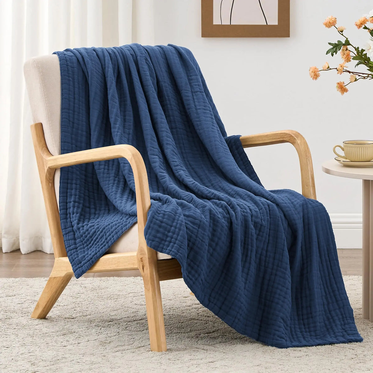 Six-Layer Cotton Gauze Throw Blanket for Couch, Bed & Travel – Breathable Year-Round Comfort | Thomler