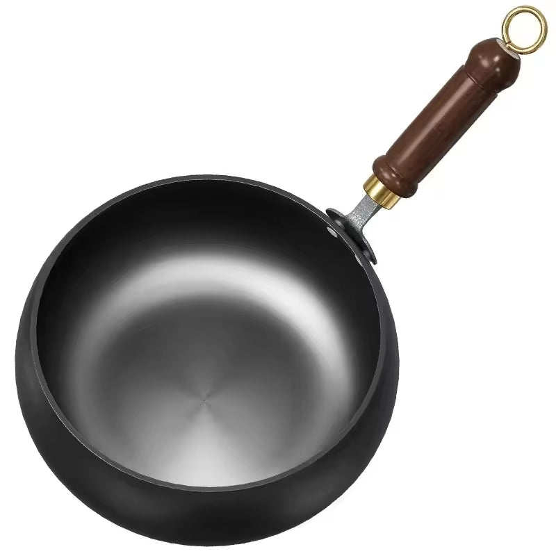 Wok Pan Cast Iron 30.0 cm Heavy-Duty Cooking For Stir-Fry Sauté Simmer | Thomler