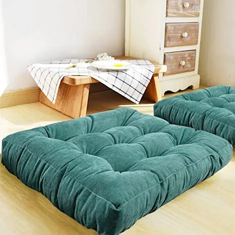 Tufted Square Meditation Cushion 17×17 or 21×21 in Thick Floor Seating Yoga Pillow for Living Room Game Nook Balcony Reading Corner | Thomler