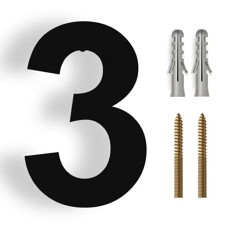 3D Floating House Number Modern Stainless Steel Outdoor Weather Resistant Wall Mount Address Sign for Front Door Entrance Home Office | Thomler