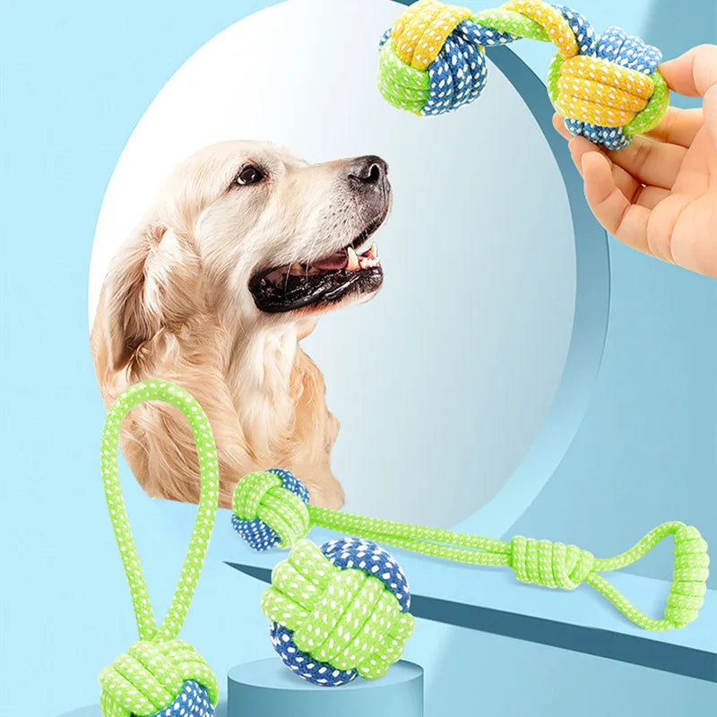 Cotton Rope Dog Chew Toys – Interactive Tug Balls for Puppies & Dogs – Dental Cleaning Play Set for Small to Medium Pets | Thomler