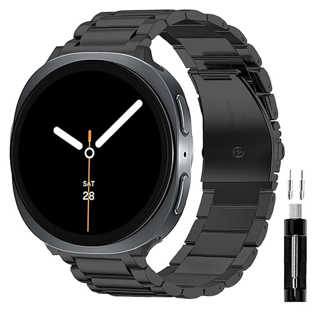 Stainless Steel Link Band for Galaxy Watch 9, Watch 8 & Watch 8 Classic – Premium Metal Bracelet Strap with Quick-Release Links – Fits | Thomler