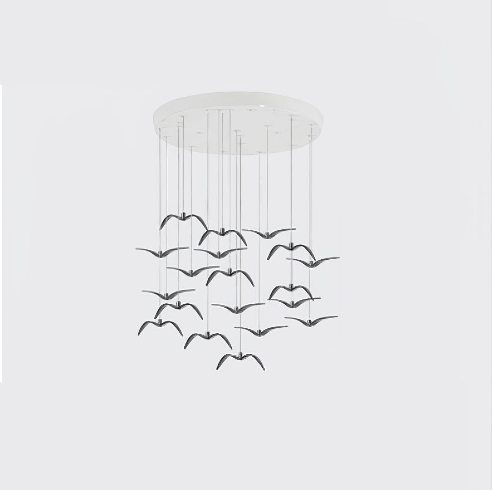 Pendant Light Resin LED 40.0 cm Black Dining Room Bird Ceiling Hanging Lamp Adjustable Cable Modern Scandinavian | Thomler