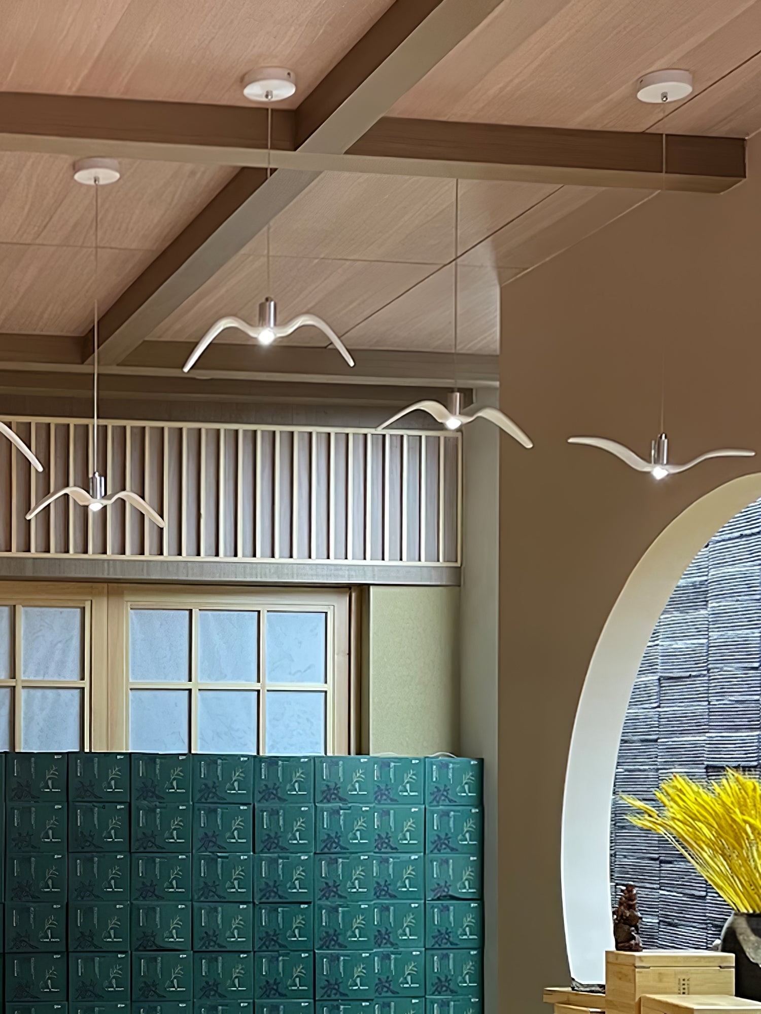 Pendant Light Resin LED 40.0 cm Black Dining Room Bird Ceiling Hanging Lamp Adjustable Cable Modern Scandinavian | Thomler