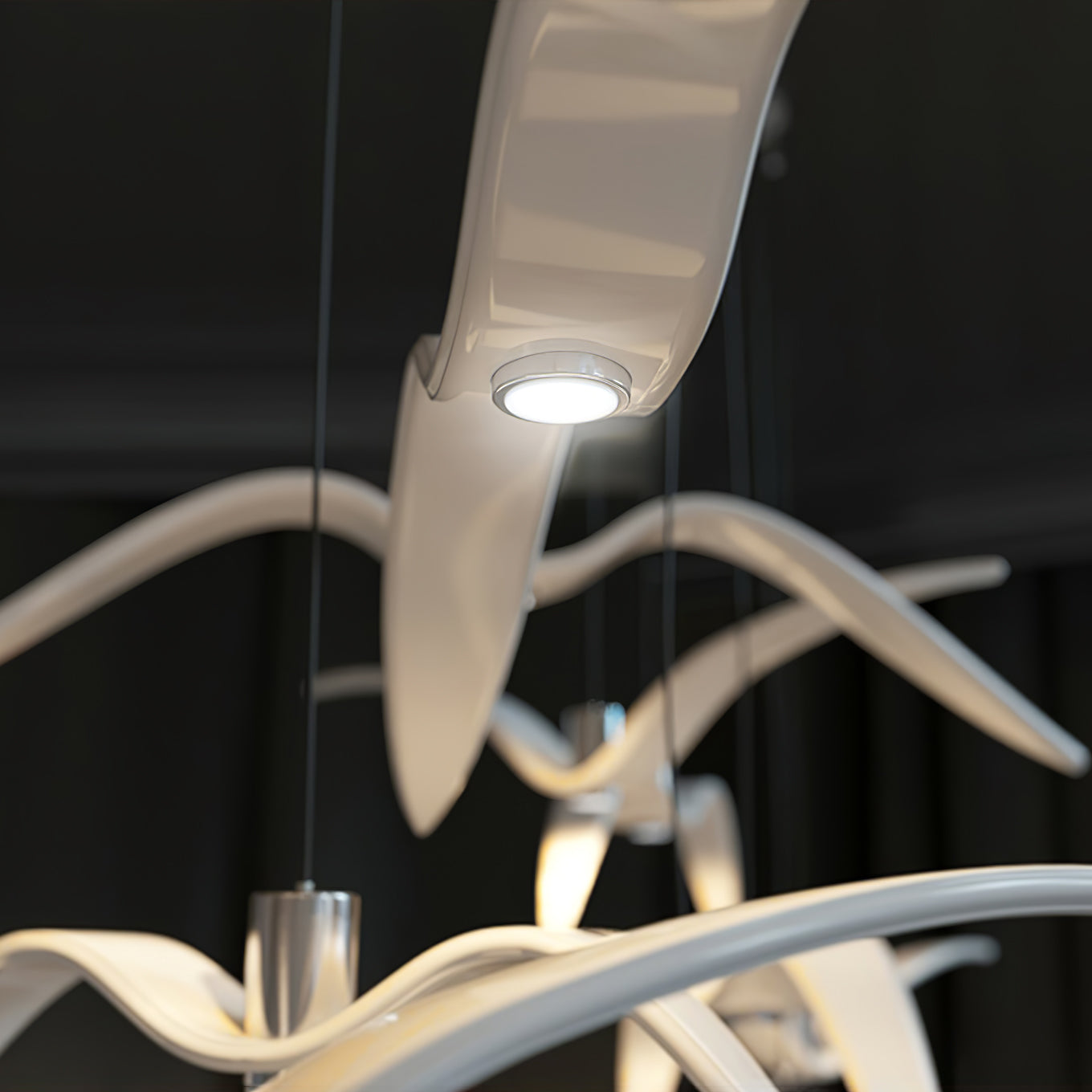Pendant Light Resin LED 40.0 cm Black Dining Room Bird Ceiling Hanging Lamp Adjustable Cable Modern Scandinavian | Thomler