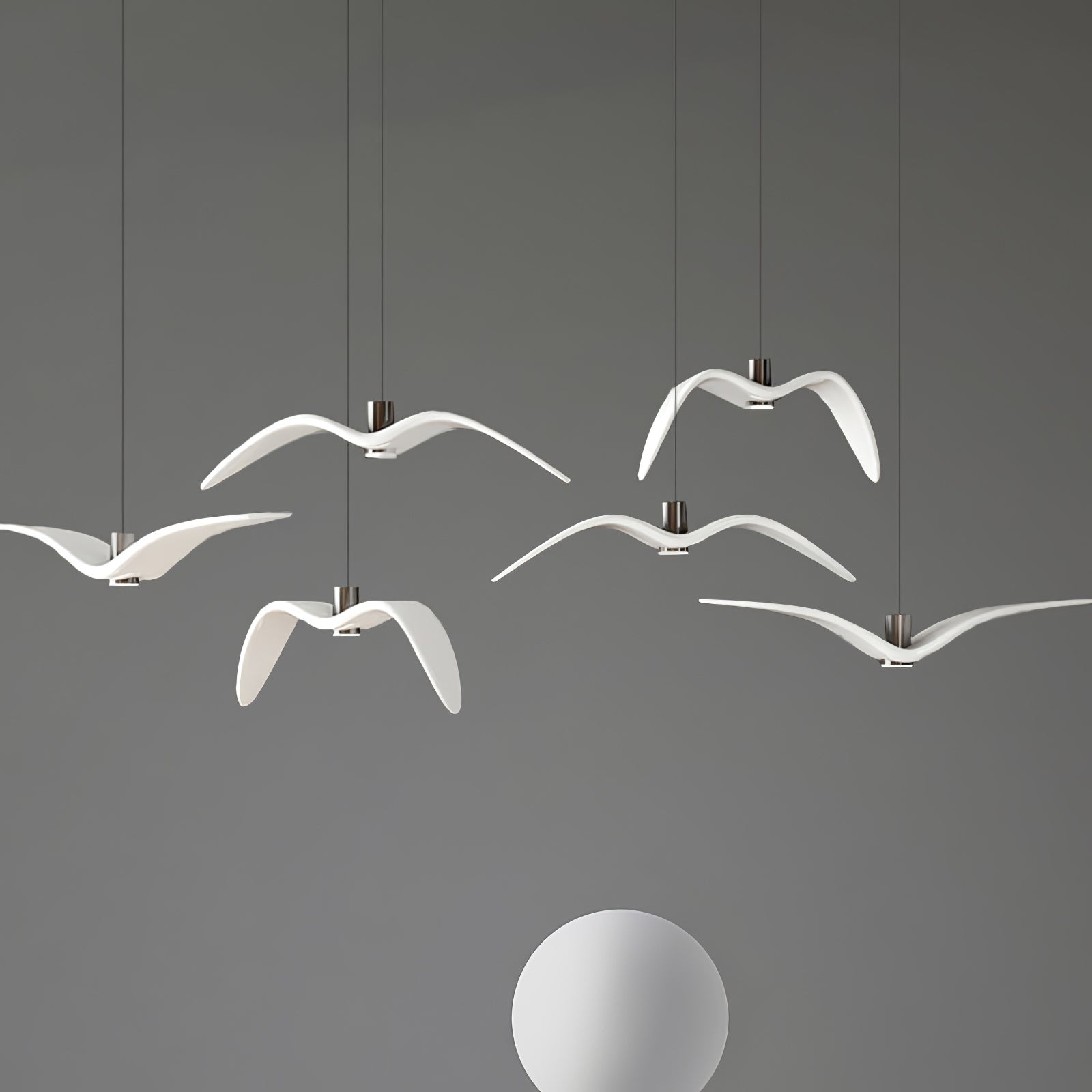 Pendant Light Resin LED 40.0 cm Black Dining Room Bird Ceiling Hanging Lamp Adjustable Cable Modern Scandinavian | Thomler